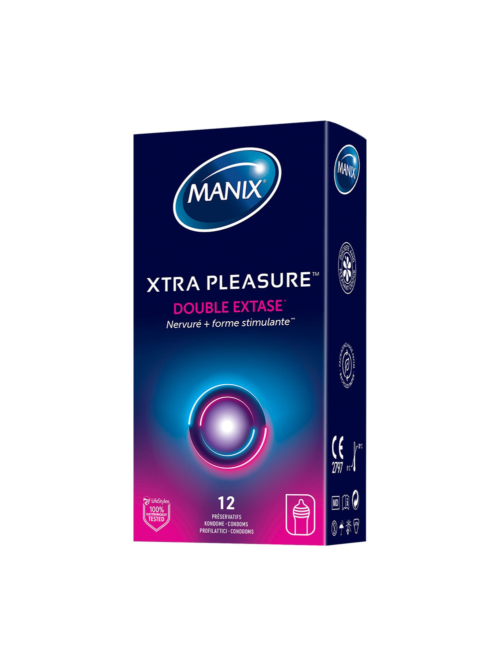 Préservatifs Xtra Pleasure Double Extase Boîte de 12 main product photo
