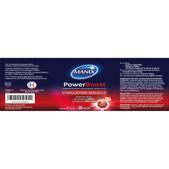 Stimulant Sexuel Power Boost 30 Gélules