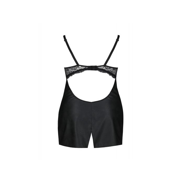 Nuisette Loona Cuir & Dentelle Leather Collection Noire