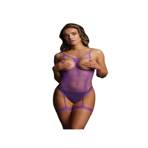 Body Ouvert Jarretières Quart Cup Bliss Collection Violet
