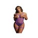 Body Ouvert Jarretières BLS002 Quart Cup Bliss Collection Violet