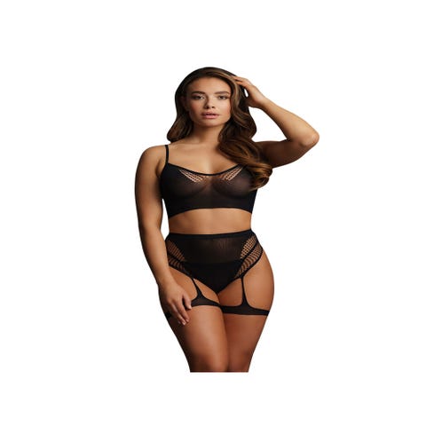 Ensemble 2 Pièces Résille Bliss Collection Noir
