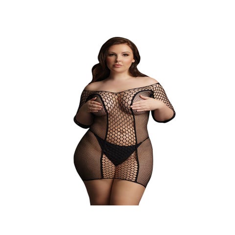 Robe Épaules Nues & Résille Noire GT