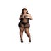 Robe Bustier DES025 Dentelle & Résille Noire GT