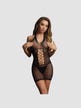 Robe Mini DES050 Peek-A-Boo Résille Noire