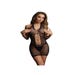 Robe Mini DES050 Peek-A-Boo Résille Noire
