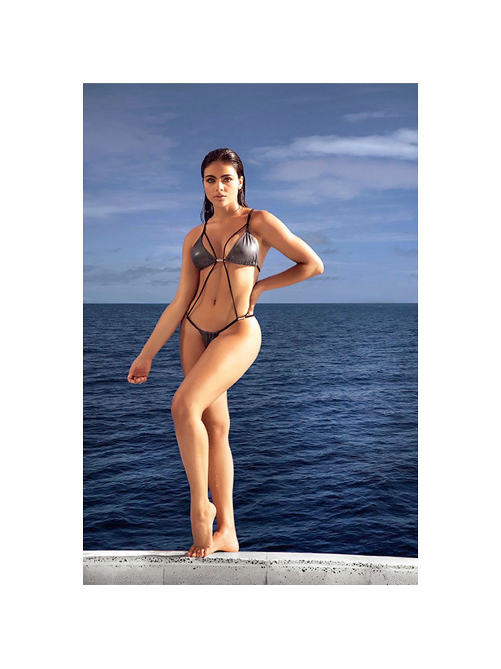 Maillot de Bain 1 Pièce 6608 Gris Métallisé