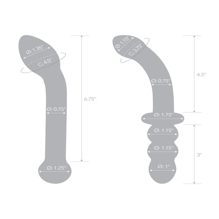 Kit de 2 Dildos en Verre G-Spot Pleasure