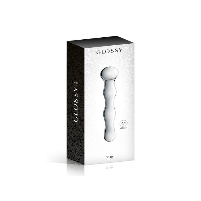 Dildo en Verre Ondulé Point G Glossy N°10