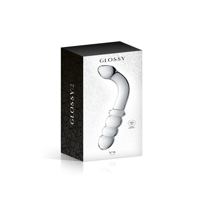 Dildo en verre perlé Glossy N°8