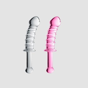 Dildo en Verre Point G avec Poignée Glossy N°16