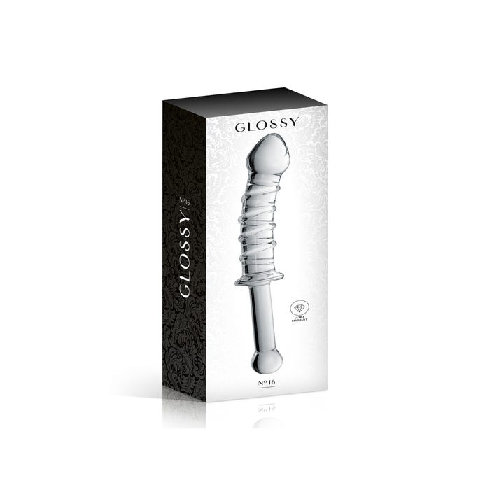 Dildo en Verre Point G avec Poignée Glossy N°16