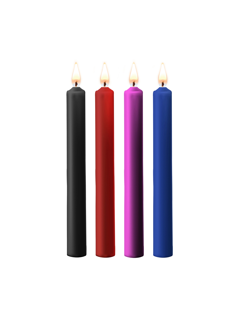 Kit 4 Bougies BDSM Colorées Teasing Wax Candles Large