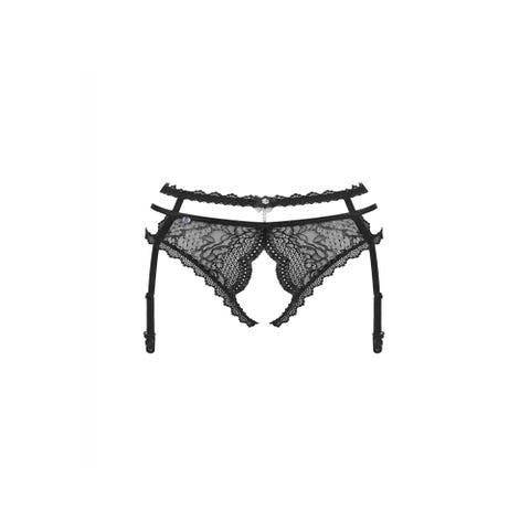 Culotte Ouverte Porte-Jarretelles Pearlove Noire GT