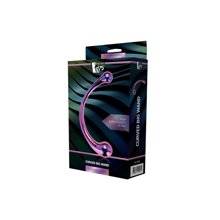 Dildo en Verre Curved Big Wand Glamour Glass