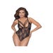 Body Maille Transparente & Dentelle Florale Noir