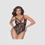 Body Maille Transparente & Dentelle Florale Noir