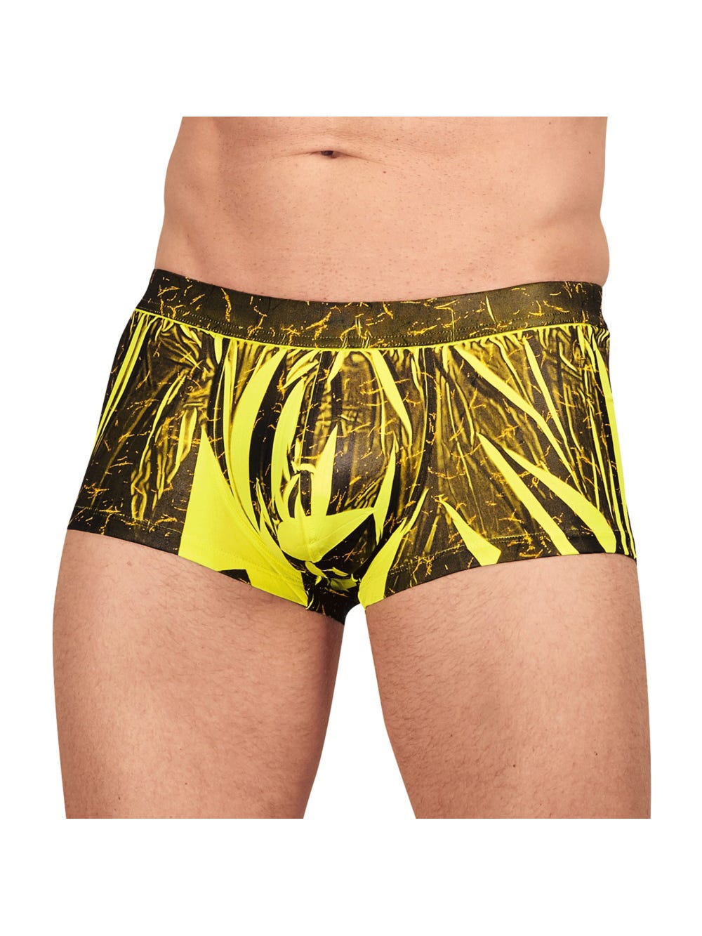 Boxer Motifs Flammes Noir & Jaune main product photo