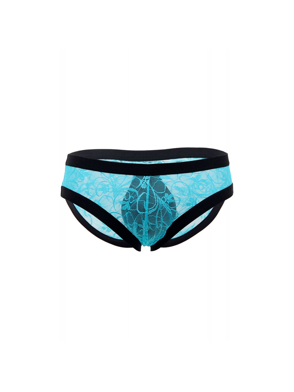 Slip Dentelle Transparent Bleu