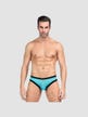 Slip Dentelle Transparent Bleu