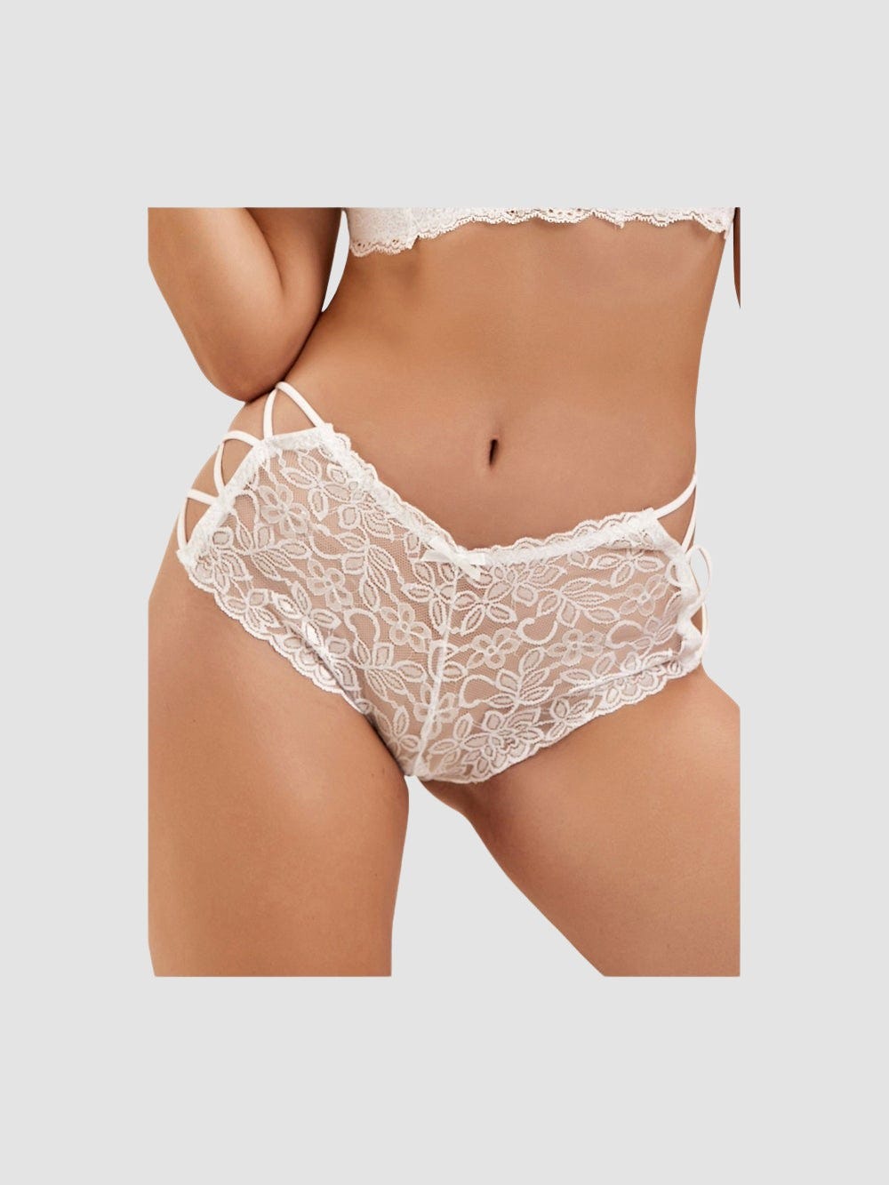 Tanga Dentelle & Lanières Blanc GT