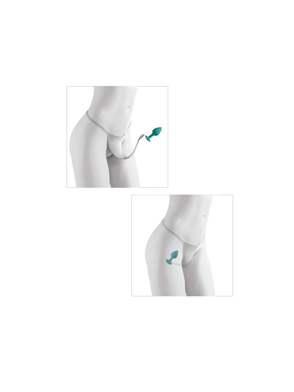 Culotte & Plug Anal Bijou Secret Gem Blanc Hookup Panties