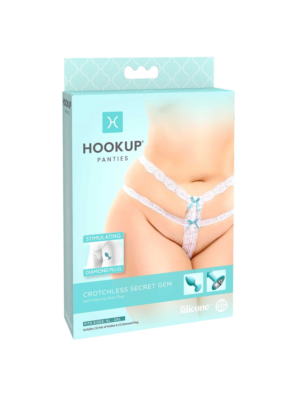 Culotte & Plug Anal Bijou Secret Gem Blanc Hookup Panties