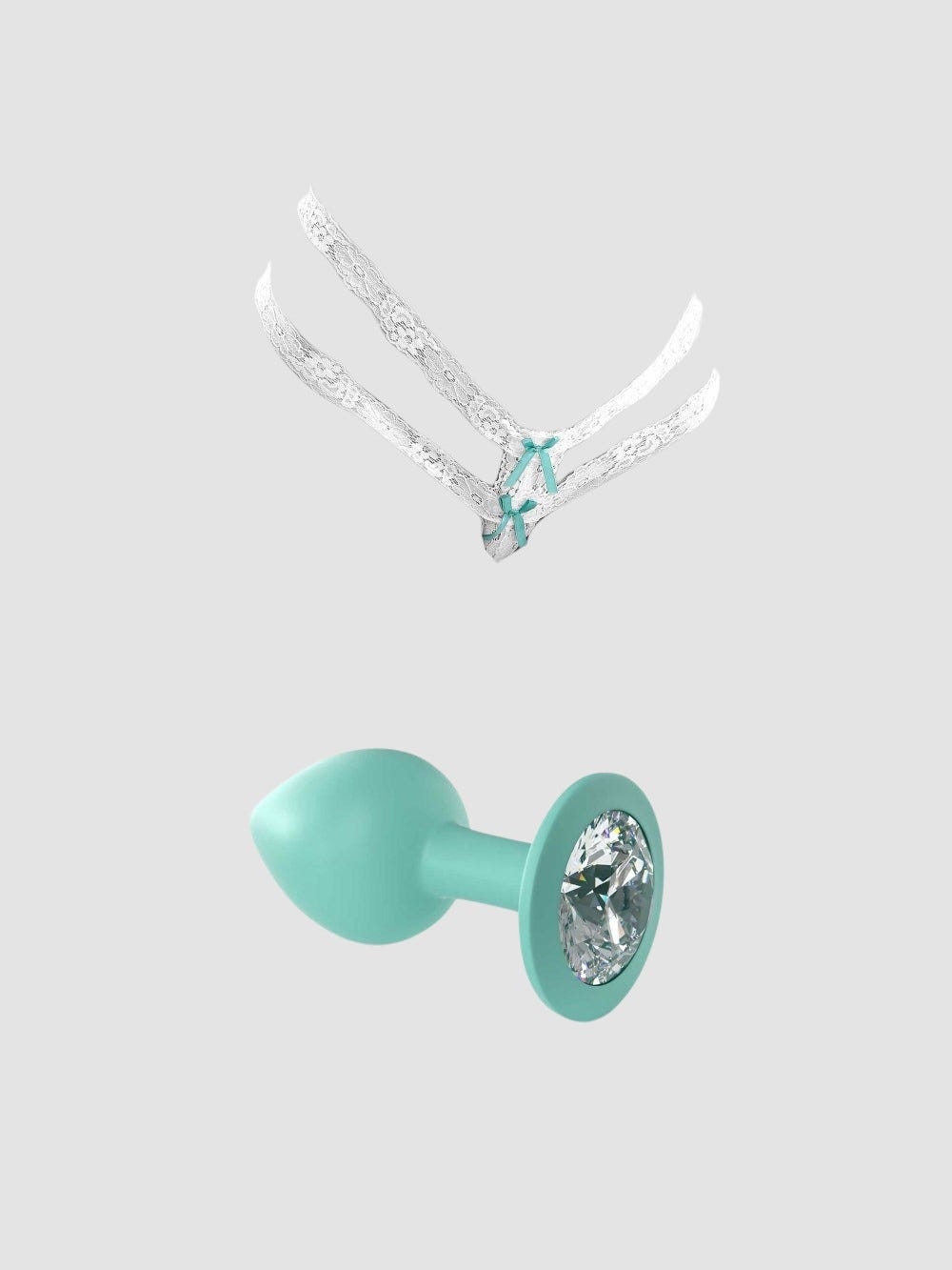 Culotte & Plug Anal Bijou Secret Gem Blanc Hookup Panties