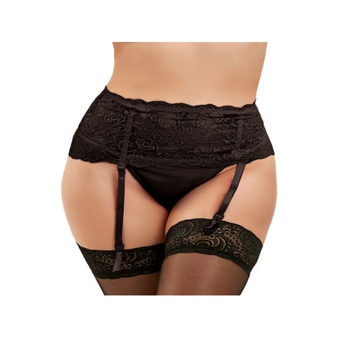 Ensemble Porte-Jarretelles & String Dentelle Noir GT