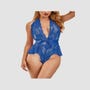 Body Col V Jupette Dentelle & Tulle Bleu