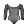 Body Manches Longues Résille & Strass Noir