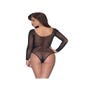 Body Manches Longues Résille & Strass Noir