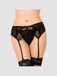 Porte-jarretelles dentelle et string P5123 noir