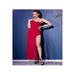 Robe Longue Asymétrique CR4443 Rouge