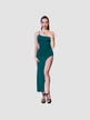 Robe Longue Asymétrique CR4443 Verte