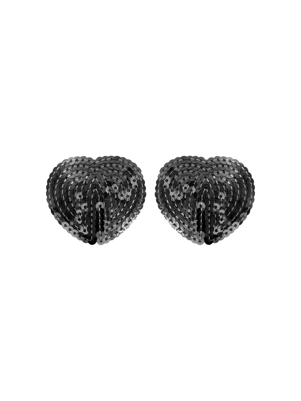 Caches-Tétons Sequin Coeurs Noirs