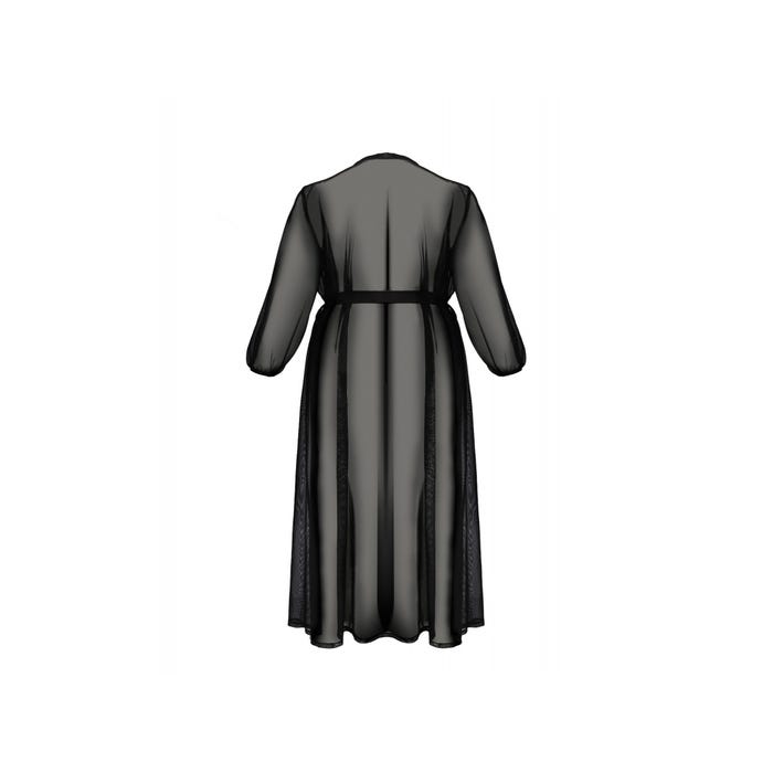 Déshabillé Long Zinnia Noir Eco Collection