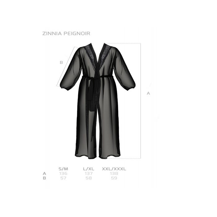 Déshabillé Long Zinnia Noir Eco Collection