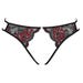 Culotte Ouverte Lanières, Dentelle Noire & Rouge