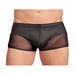 Boxer Effet Cuir Mat, Résille & Zip Noir
