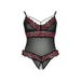Body Maille Transparente, Dentelle Noir & Rose