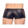 Boxer Wetlook Zip & Résille Noir