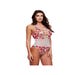 Body Motifs Floraux, Laçage Rouge & Blanc