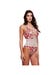 Body Motifs Floraux, Laçage Rouge & Blanc