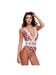Body Motifs Floraux, Dentelle Rouge & Blanc