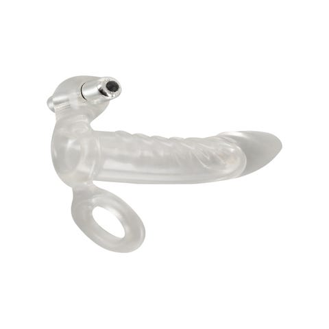Gaine à Pénis Vibrante avec Ball Strap Crystal Clear