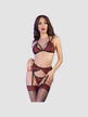 Ensemble 4 Pièces Dentelle CR4468 Rouge & Noir