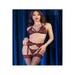 Ensemble 4 Pièces Dentelle CR4468 Rouge & Noir