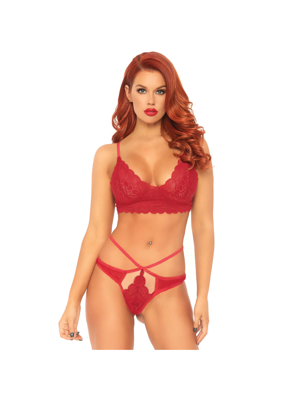 Ensemble 2 Pièces 81578 Dentelle Rouge