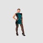 Robe Semi Transparente Latex Noire & Bleue